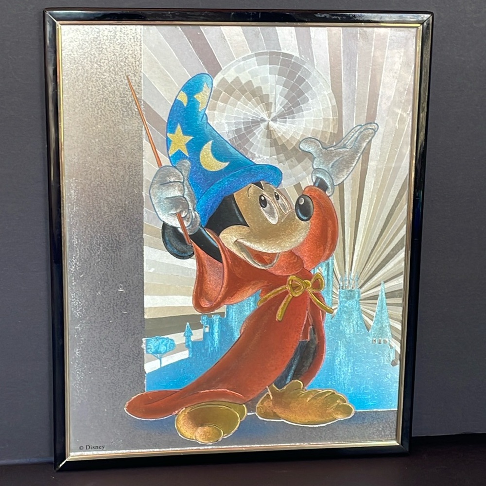 Framed Mickey Mouse Disney Collectible Picture 8x10” Wall Decor
